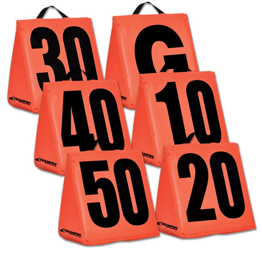 SOLID WEIGHTED FOOTBALL YARD MARKERS SET